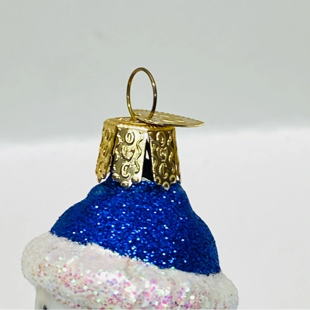 UK University of Kentucky Snowman Glass Christmas Tree Ornament Wildcats READ